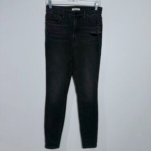 Good American Good Legs High Waist Skinny Distressed Jean Washed Black Size 4/27